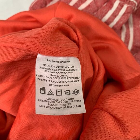 Anthropologie ett:twa red white striped gauzy crop length cotton blend jumpsuit - Picture 7 of 12